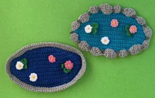 Finished crochet pond 4 ply group landscape