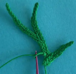 Crochet bulrushes 2 ply leaf 3