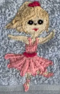 Crochet ballerina towel light pink ballerina