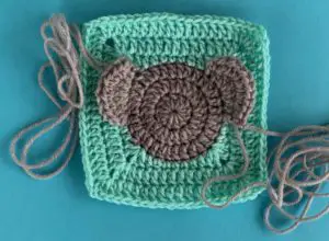 Crochet elephant granny square ears
