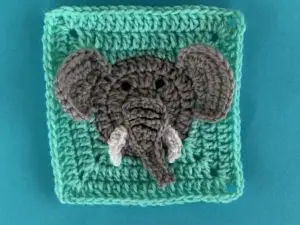 Finished crochet elephant granny square tutorial landscape