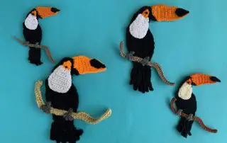 Finished crochet toucan 2 ply group landscape