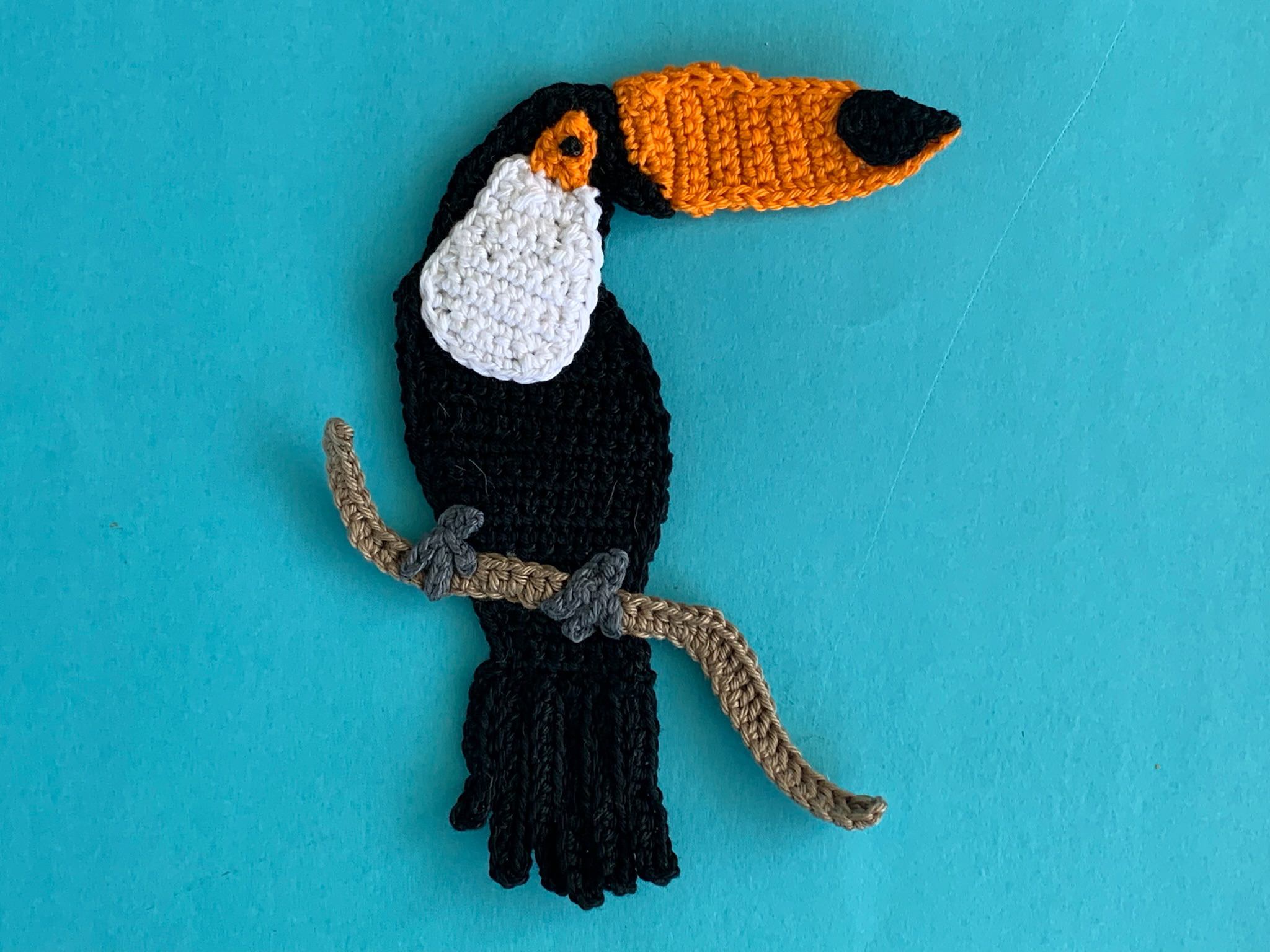 Finished crochet toucan 4 ply landscape