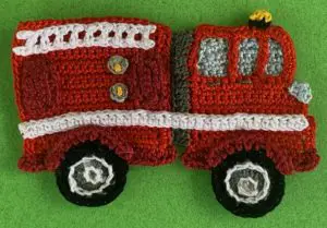 Crochet fire engine 2 ply cab with knobs