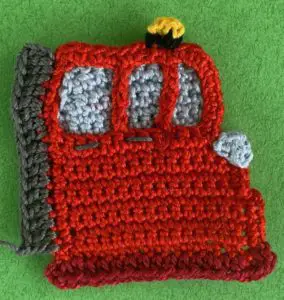 Crochet fire engine 2 ply cab with light