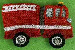 Crochet fire engine 2 ply cab with small ladder