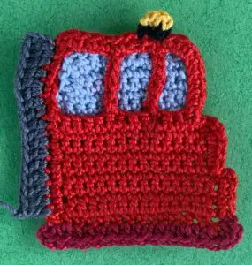 Crochet fire engine 2 ply cab with window