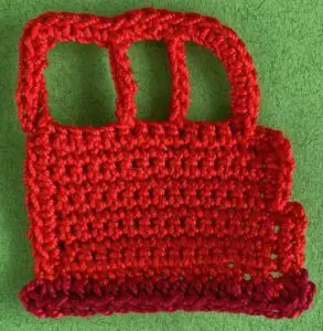 Crochet fire engine 2 ply step