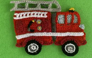 Finished crochet fire engine 2 ply landscape