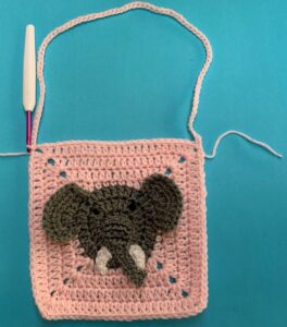 Crochet elephant bag chain for strap