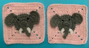 Crochet elephant bag granny squares