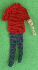 Crochet man 2 ply first arm