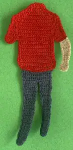 Crochet man 2 ply first arm neatened