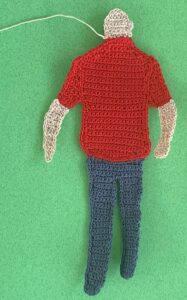Crochet man 2 ply first ear