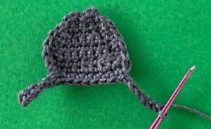 Crochet cowboy hat 2 ply chain for brim second side