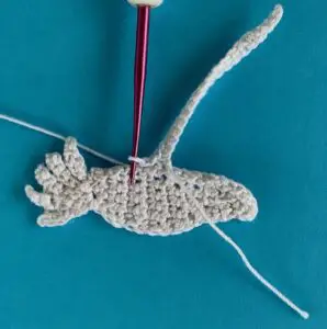 Crochet dove 2 ply joining for near wing row 1