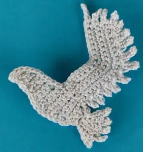 Crochet dove 2 ply near wing