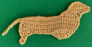 Crochet sausage dog 2 ply tail