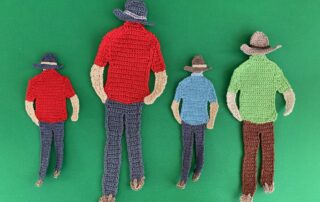 Finished crochet cowboy hat 2 ply group landscape