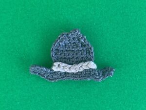 Finished crochet cowboy hat 2 ply landscape