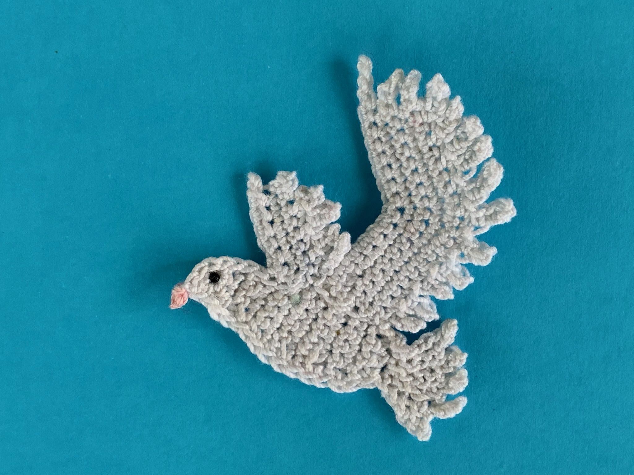 Finished crochet dove 2 ply landscape