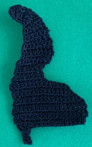 Crochet skunk 2 ply back leg