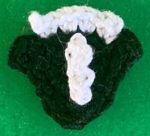 Crochet skunk 2 ply head with blaze