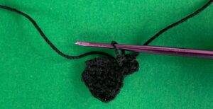 Crochet skunk 2 ply head with first ear