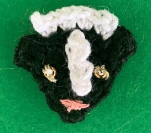 Crochet skunk 2 ply head with mouth