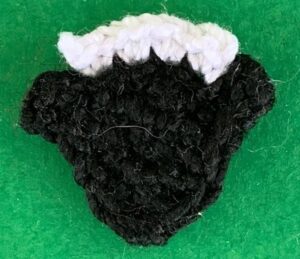 Crochet skunk 2 ply head with white top