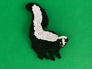 Finished crochet skunk pattern 2 ply landscape
