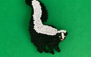 Finished crochet skunk 2 ply landscape