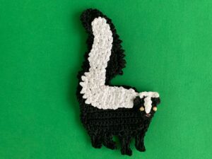 Finished crochet skunk tutorial 4 ply landscape