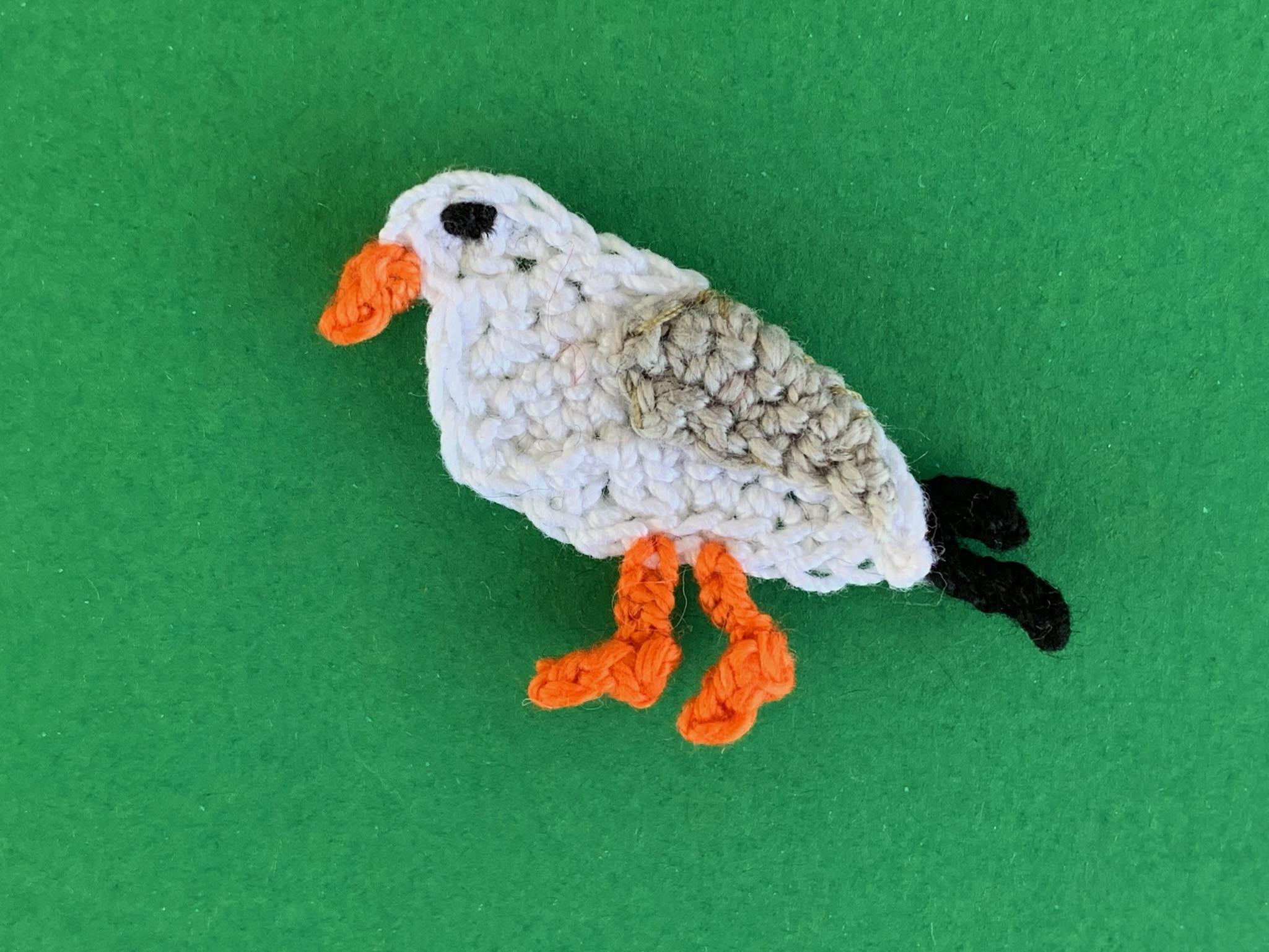 Finished crochet seagull 2 ply landscape