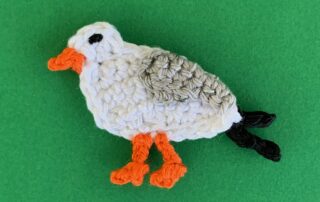 Finished crochet seagull 4 ply landscape