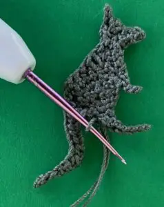Crochet kangaroo 2 ply joining for back leg