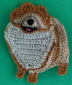 Crochet Pomeranian 2 ply body with tongue