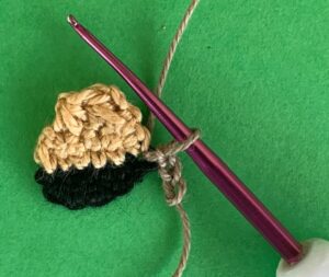 Crochet Pomeranian 2 ply joining for around the muzzle
