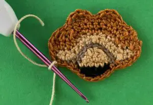 Crochet Pomeranian 2 ply joining for front row 2
