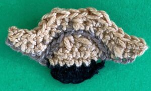 Crochet Pomeranian 2 ply topaz top of head
