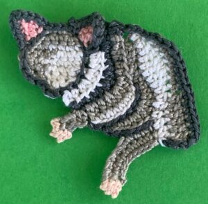 Crochet possum 2 ply back claw