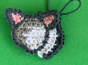 Crochet possum 2 ply first charcoal part