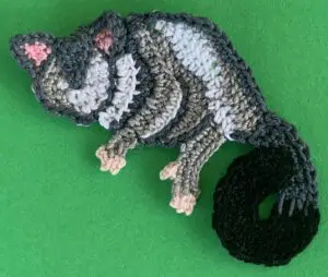 Crochet possum 2 ply head with blaze