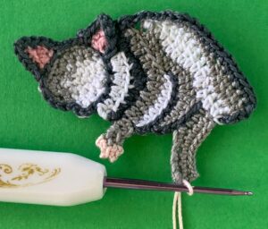 Crochet possum 2 ply joining for back claws