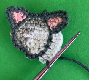 Crochet possum 2 ply joining for first charcoal