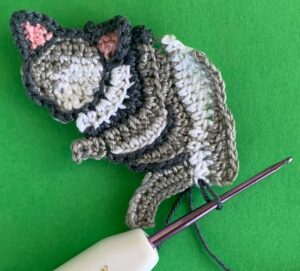 Crochet possum 2 ply joining for last charcoal