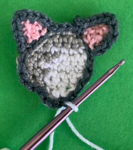 Crochet possum 2 ply joining for neck