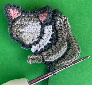 Crochet possum 2 ply joining for third charcoal area