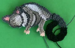 Crochet possum 2 ply tail