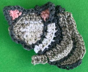 Crochet possum 2 ply third charcoal area